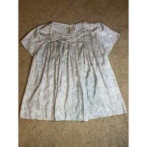 Dolan by Anthropologie Blouse Women's Medium Pleated Snake Skin Lightweight